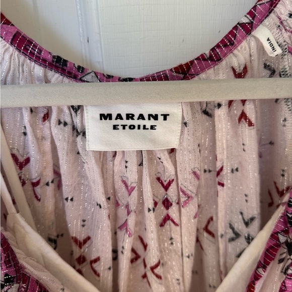 Isabel Marant Etoile Women's Red, Fuschia and White Patterned Dress - Picture 3 of 4